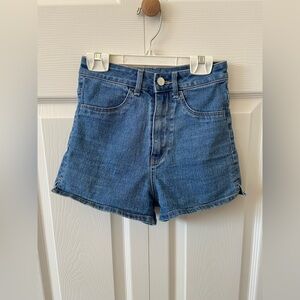 H&M Classic Blue Denim High-Rise Jean Shorts